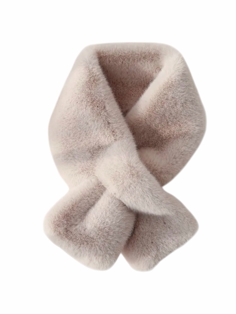 Plush Faux Fur Crisscross Scarf NWT